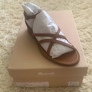 Madewell Boardwalk Skinny-Strap Sandal in English Saddle - *NEW* with box
